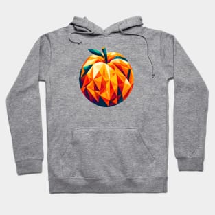 Geometric Apricot: Low-Poly Fruit Art Hoodie